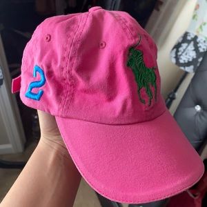 Vintage pink polo hat
